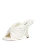 Bow Wedge 110mm Slide Sandal, Ivory