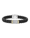 Black Caviar Medium Diamond Station Bracelet, 9mm 