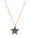 14K Rose Gold & Black Diamond Star Necklace