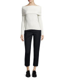 Blake Straight-Leg Ankle Pants, Navy