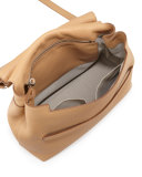 Sideby Calf Crossbody Bag, Tan