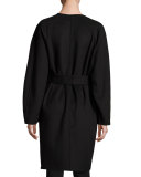 Singer Belted Wool Coat, Port/Black