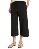 Sailor Wide-Leg Culotte Pants, Black