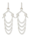 18K Barbed Ripple Earring with Diamonds