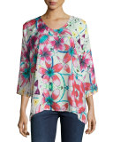 Barra 3/4-Sleeve Floral-Print Blouse