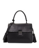 Emma Leather Satchel Bag, Black