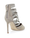 Bae Strappy Point-Toe Bootie, Putty