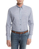 Graph-Check Sport Shirt, Blue/White