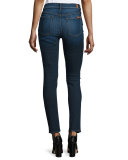 The Ankle Distressed Skinny Jeans, Blue