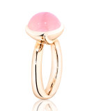 Large Bouton Pink Chalcedony Cabochon Ring, Size 7/54