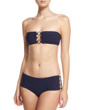 Ring-Chain Bandeau Two-Piece Swimsuit