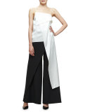 Sleeveless Asymmetric-Hem Top, Off White