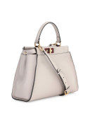 Peekaboo Medium Bicolor Tote Bag, Light Gray/Soft Pink