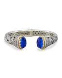Faceted Lapis Open Cuff Bracelet