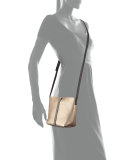 Monili-Stripe Medium Bucket Bag, Rose Gold
