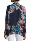 Gail Floral-Print Blouse, Multi Nave  