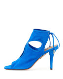 Sexy Thing Suede Cutout Sandal, Mondrian Blue