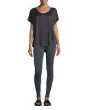 High-Waist Plush Leggings, Charcoal