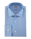 Bold Stripe Woven Dress Shirt, Blue