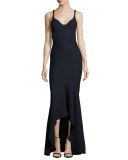 Sade Sleeveless Mermaid Gown, Navy