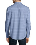 Plaid Sport Shirt, Light Blue