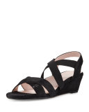 Spiro Strappy Demi-Wedge Sandal, Black