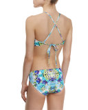 Kamari Reflection Printed High-Neck Swim Top