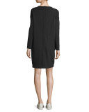 Flame Jersey V-Neck Shift Dress, Dark Gray