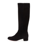 Alta Top Suede 70mm Over-the-Knee Red Sole Boot, Black