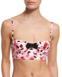 bay of roses smocked bralette swim top