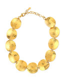 Gold-Plated Hammered Disc Necklace
