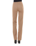 Carol Classic Flat-Front Pants, Camel