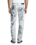 Barracuda Bleached & Distressed Denim Jeans, Light Blue