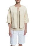 Sabina Embossed Leather Jacket 