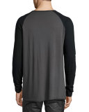 Rolling Stones Raglan-Sleeve Baseball Shirt, Coal