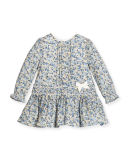 Long-Sleeve Floral Poplin Dress, Size 3-24 Months