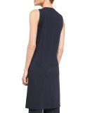 Deep V-Neck Long Vest, Ink 