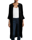 Talvia Velvet Midi Coat, Black