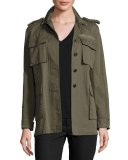Rockstud-Trim Field Jacket, Olive