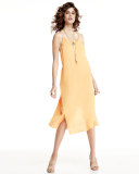 Altara Midi Slip Dress, Medium Yellow