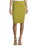 Mid-Rise Wool Pencil Skirt