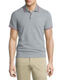 Gray-Tipped Short-Sleeve Pique Polo, Gray