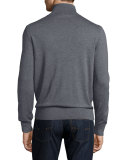 Cashmere-Silk Turtleneck Sweater, Derby Gray