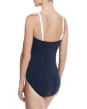 Block Party Maillot, Navy, Available in Extended DD Cup