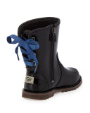 Corene Patent Leather Boot, Black, Toddler