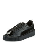 Basket Patent Platform Low-Top Sneaker, Black