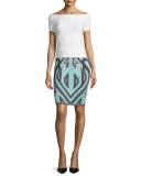 Off-The-Shoulder Bandage Top, Alabaster