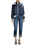 The Smith Mid-Rise Cropped Straight-Leg Jeans, Dionne