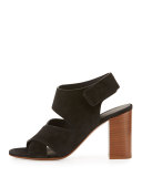 Farrah Suede Crisscross Sandal, Black