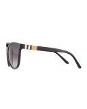 Check-Trim Cat-Eye Sunglasses